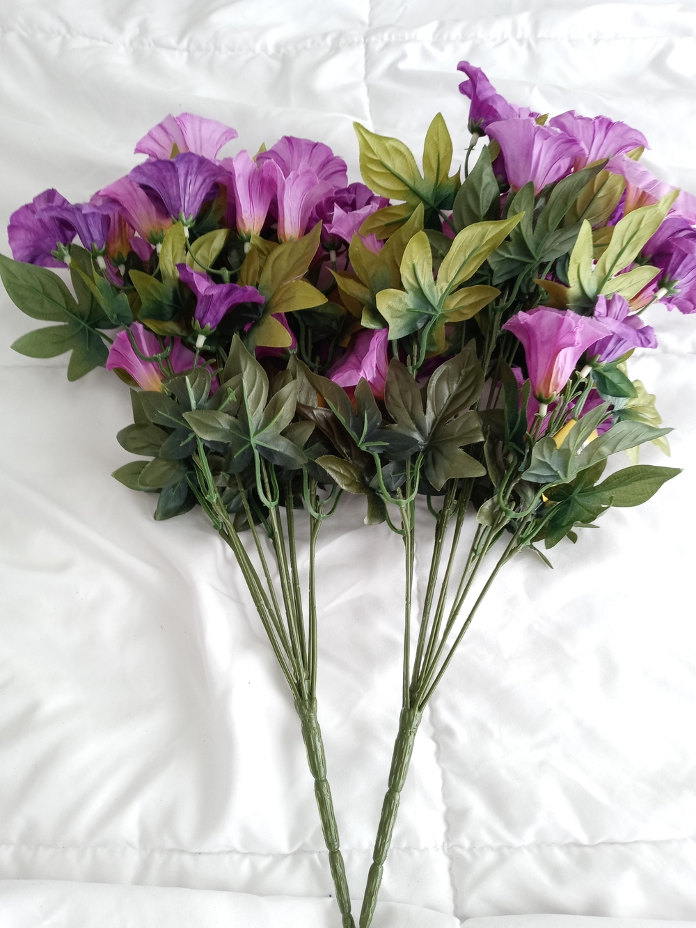 Ashland Purple Morning Glory Faux Floral Stems with Green Foliage